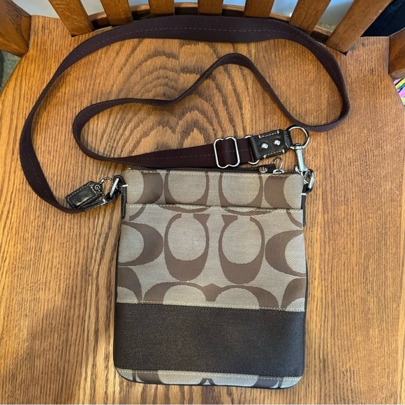 Coach, Signature Coach Crossbody, Brown, 8.5” H X 7.5” W - Picture 2 of 9